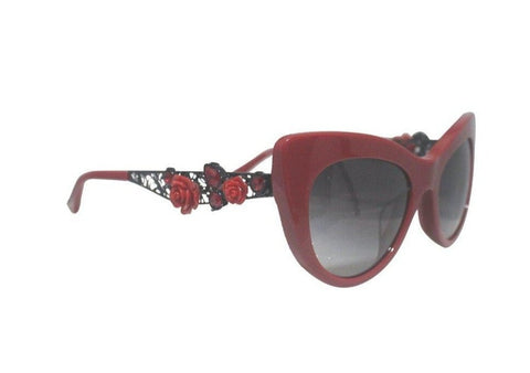 4302  Flower & Lace Red Ruthenium Sunglasses