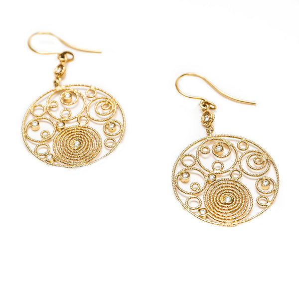 Roberto Coin |  Moresque Yellow Gold Bubble & Diamond Earrings