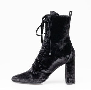 LouLou Velvet Lace-Up Boot |Size 8.5 US - 39 EU