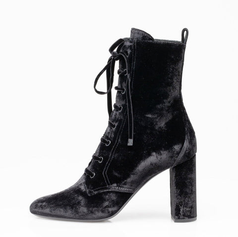 LouLou Velvet Lace-Up Boot |Size 8.5 US - 39 EU