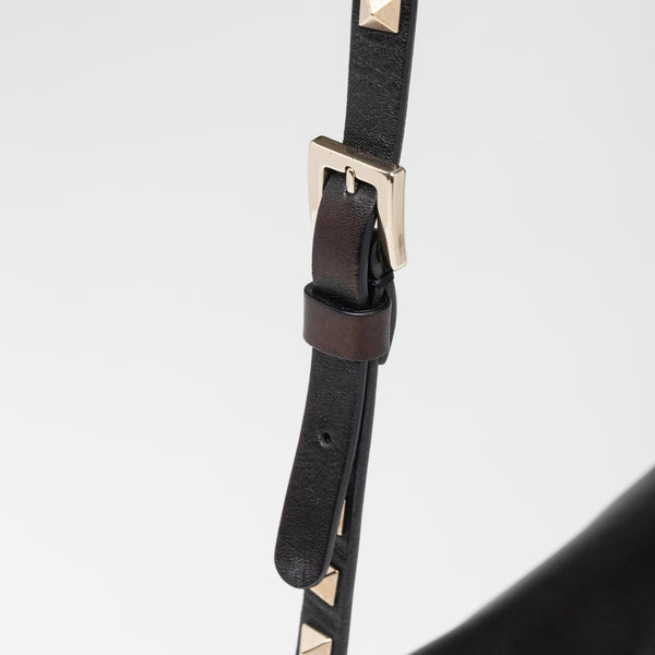 Black Iridescent Leather Mini Rockstud Crossbody