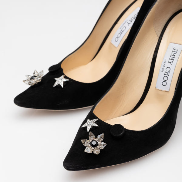 Jasmine Black Suede Stiletto Heel Evening Pump 100 | Size 8.5/38.5