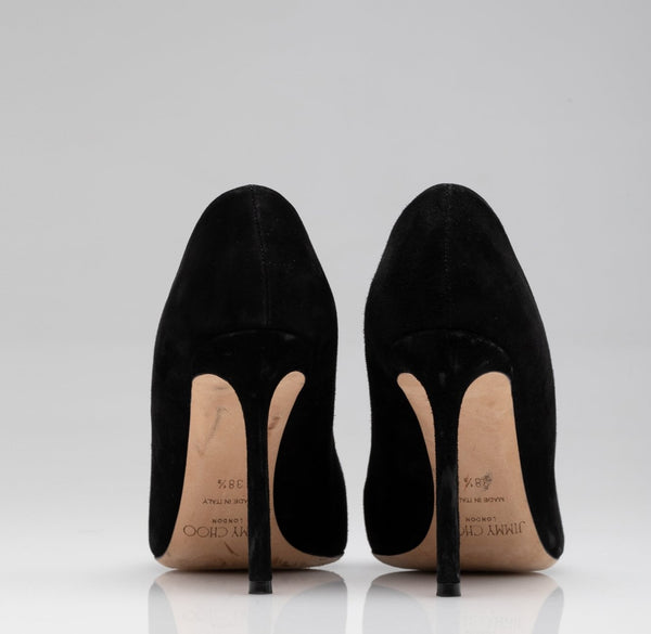 Jasmine Black Suede Stiletto Heel Evening Pump 100 | Size 8.5/38.5