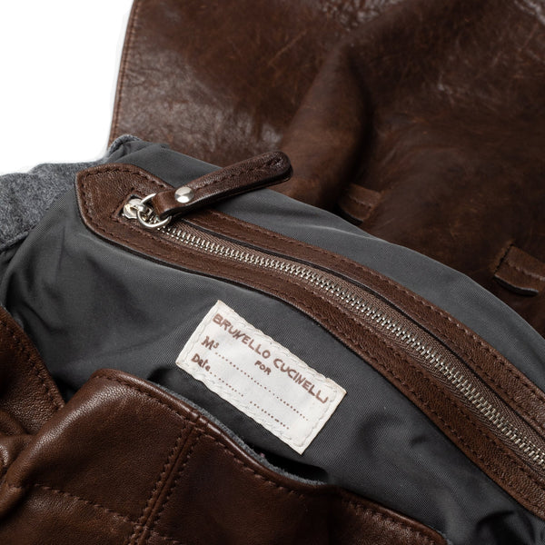 Brown Leather Knot Detail Shoulder Bag