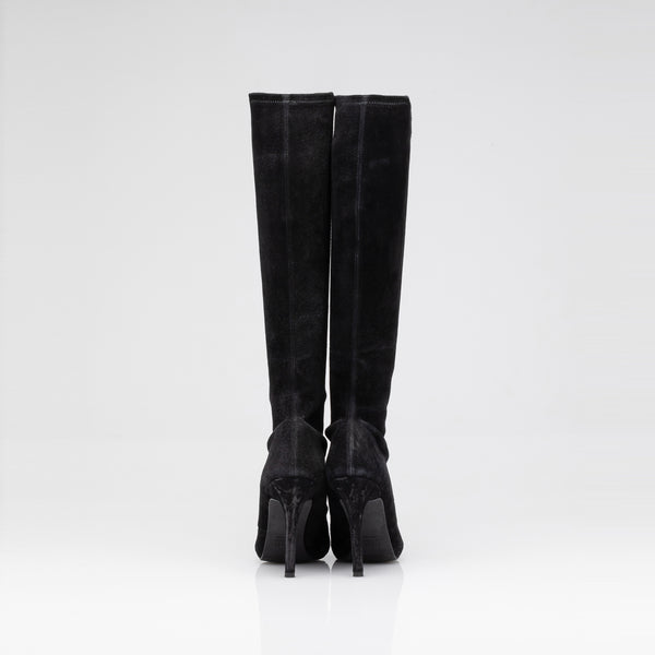 Black Tall Stiletto Boot | Size 8