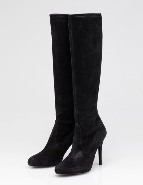 Black Tall Stiletto Boot | Size 8