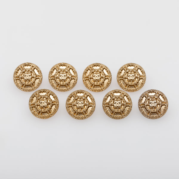 Vintage Gold  Buttons with Interlock CC's