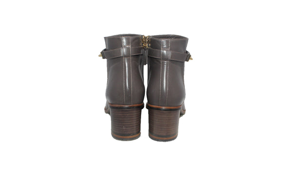Goldmine Grey Leather Bootie | Size 8.5 / 38.5 EU