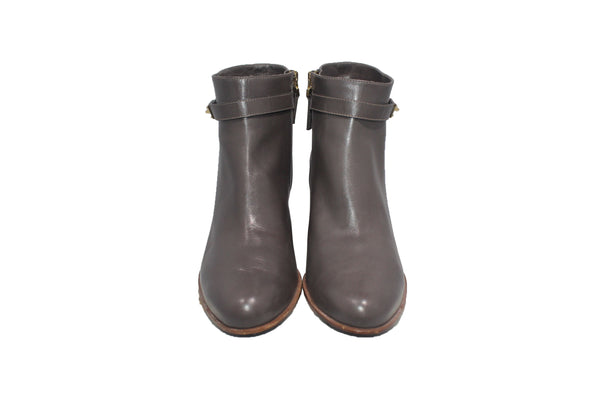 Goldmine Grey Leather Bootie | Size 8.5 / 38.5 EU