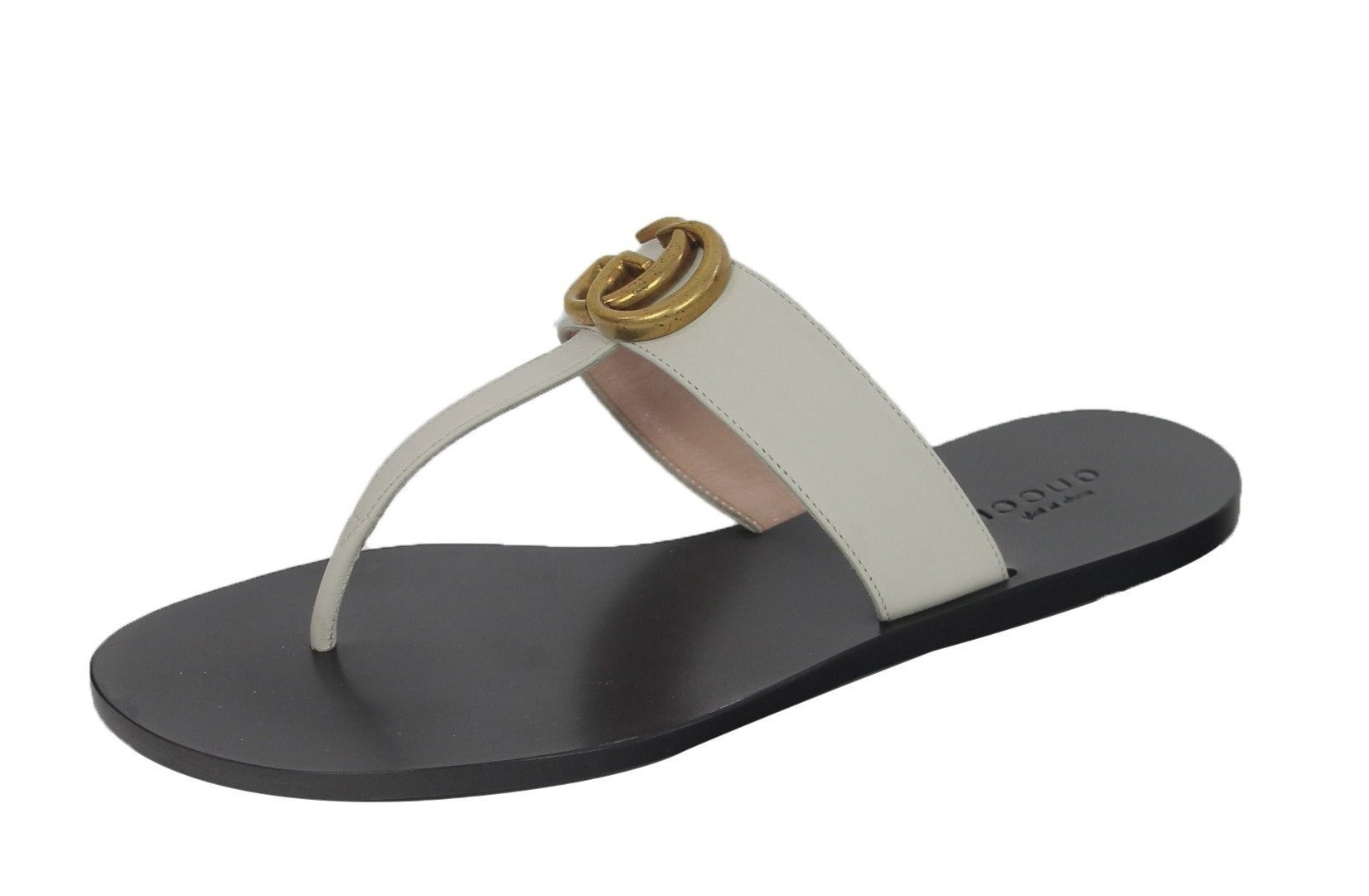 Marmont Leather Thong "GG" Sandals | Size 6.5