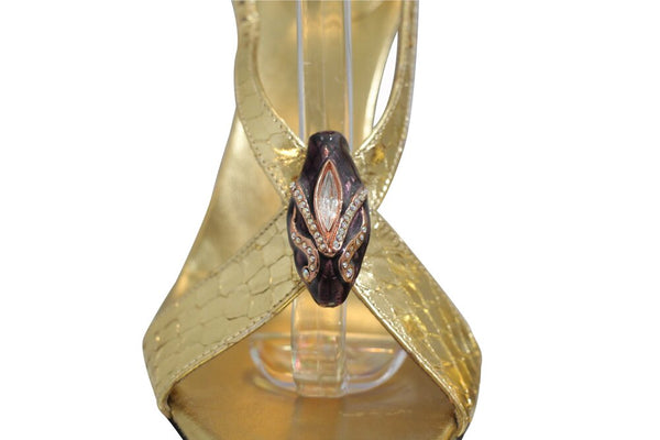 Gucci | Tom Ford for Gucci Gold Python Jewel Sandal | Sz 7B