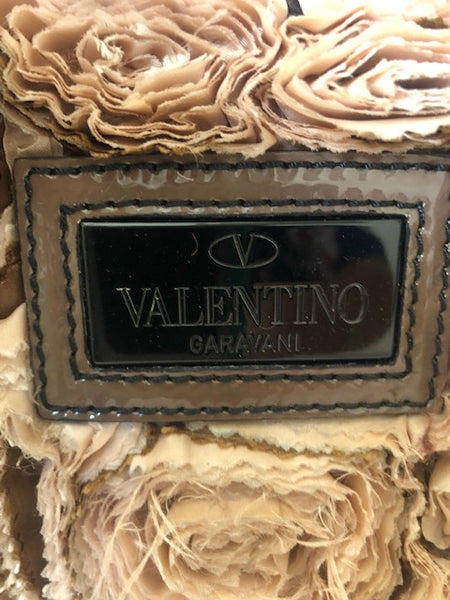 Valentino | Floral Applique Satin and Patent Leather Shopper Tote