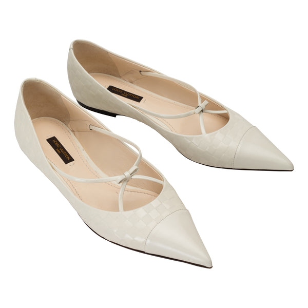 Damier Cubic Pointed Flat Sz7.5/38