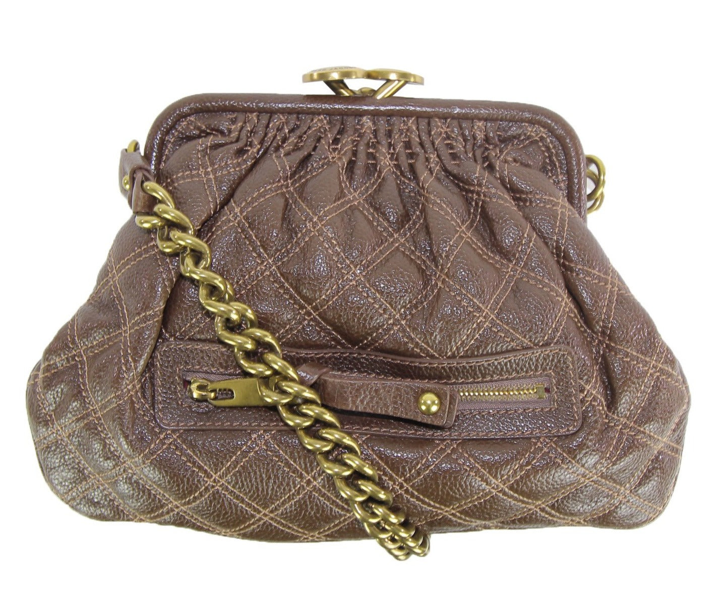 Marc Jacobs | Brown pebble quilted small doctor's bag