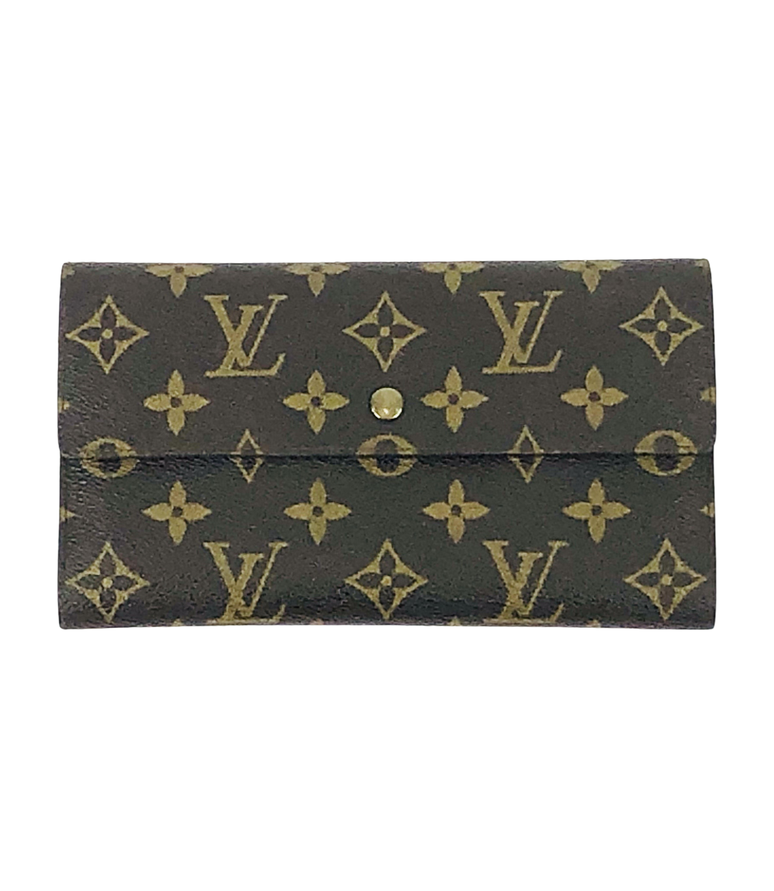 Monogrammed Coated Canvas Sarah Wallet