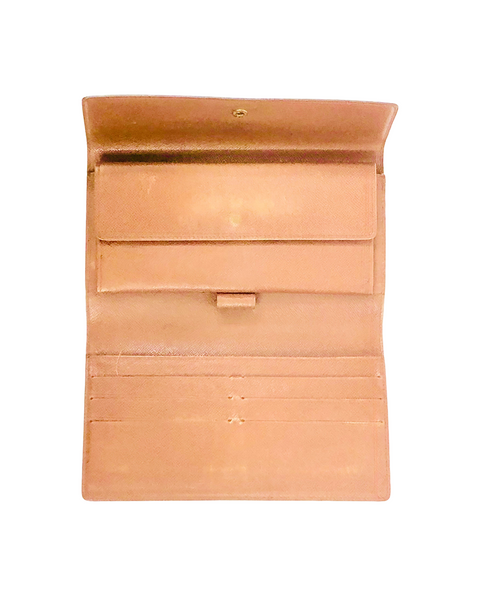Monogrammed Coated Canvas Sarah Wallet