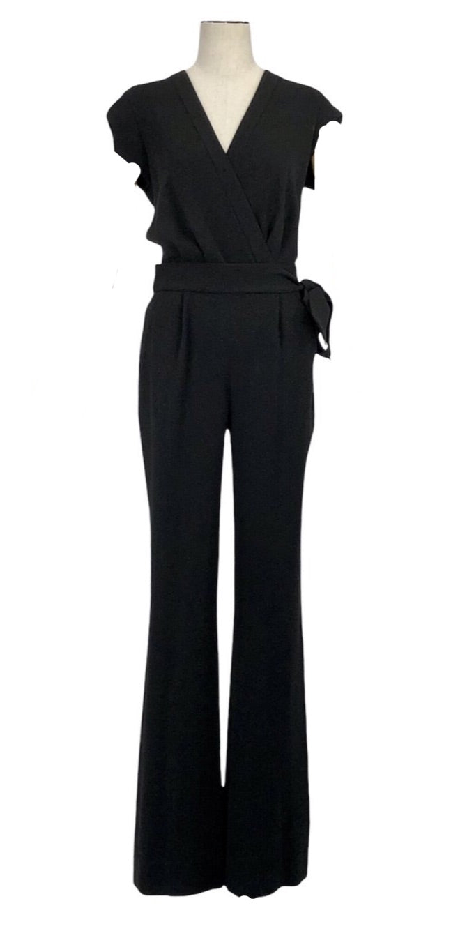Black "Purdy" Wrap Jumpsuit | Size 2