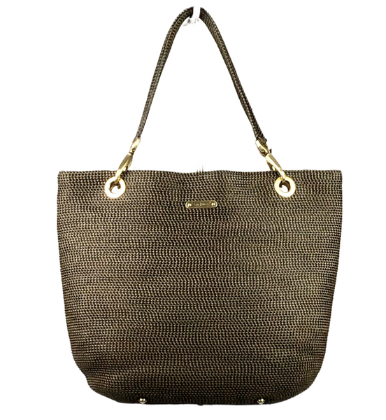 Black and Gold Woven Squishee Tote Bag