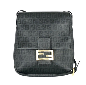 Grey and Black Zucchino Coated Canvas Crossbody Bag