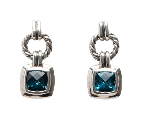 Petite Blue Topaz 7mm Renaissance Drop Earrings