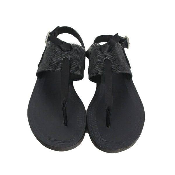 Black Claire Canvas Thong Sandal | Size 7.5