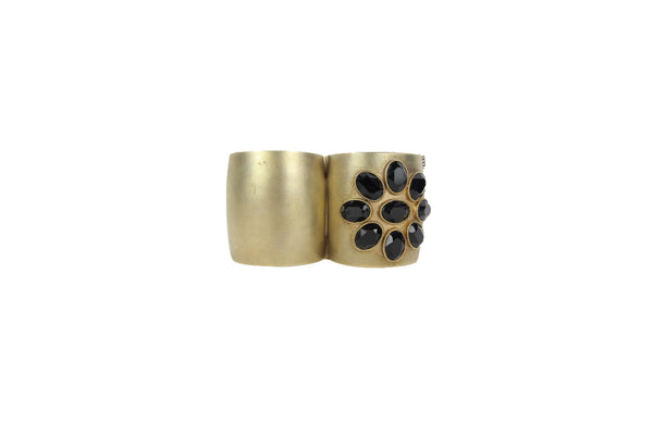 Resin Gold Cuff with Swarovski Flower