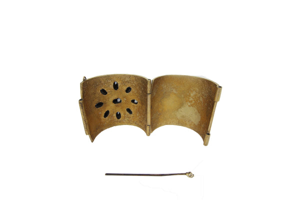 Resin Gold Cuff with Swarovski Flower