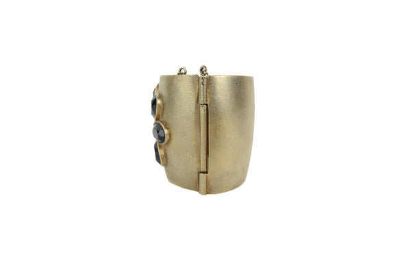 Resin Gold Cuff with Swarovski Flower