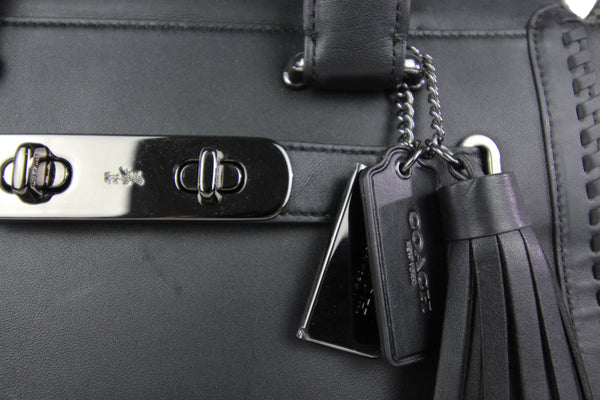 Coach | Black Leather Tote with Shoulder Strap