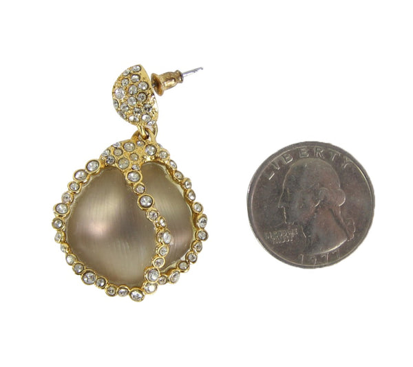 Lucite and Crystals Tear Drop Earrings