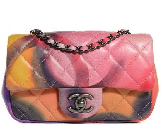 Multicolor Flower Power Graffiti Lambskin Quilted Flap Mini Bag – Baggio  Consignment