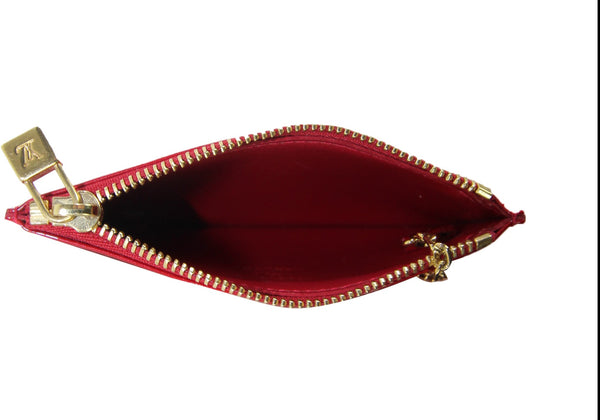 Red Vernis Monogram Key Pouch