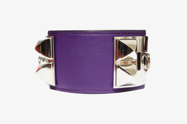 Hermés | Ultra Violet Collier de Chien Cuff Bracelet | Size Large
