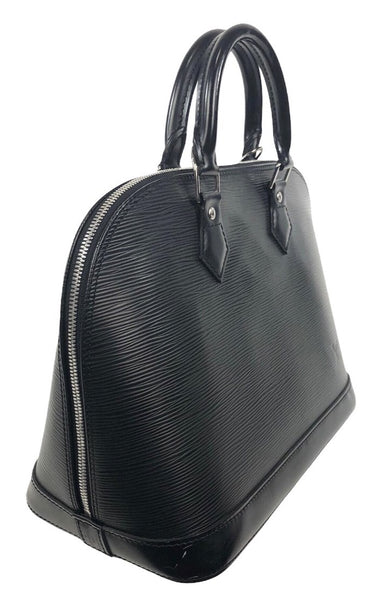 Alma PM Black Epi Leather Top Handle Bag