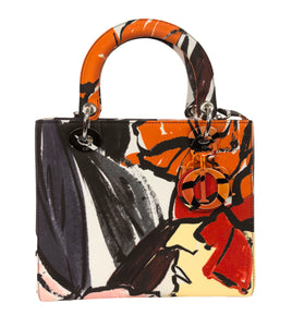 Lady Dior Floral Multi Graffiti Top Handle Bag Small
