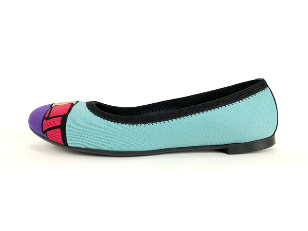 "Varina" Multicolor Knit Ballet Flat | Size 6