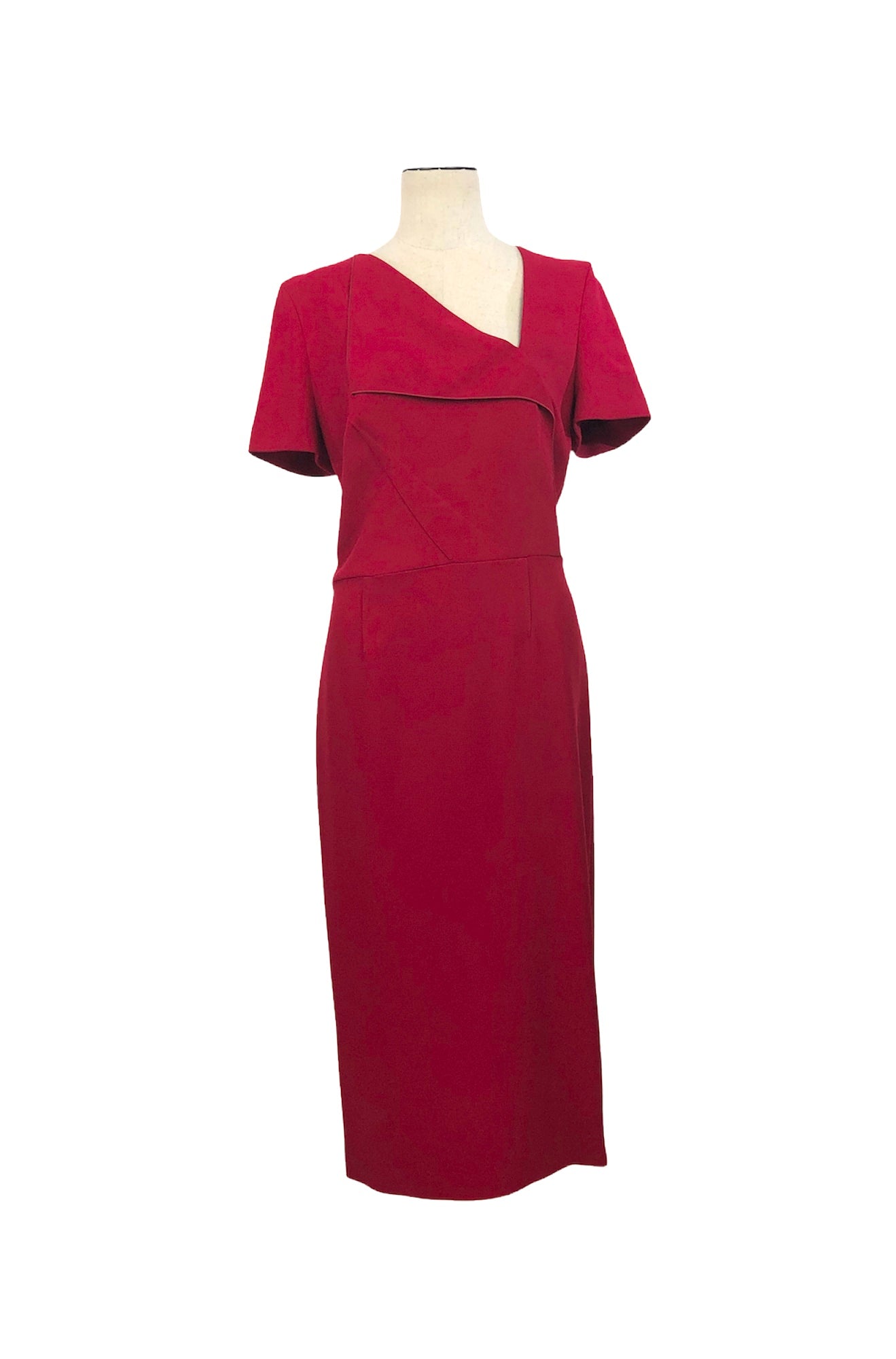 Magenta Crepe Midi Dress | Size US 10 - FR 42