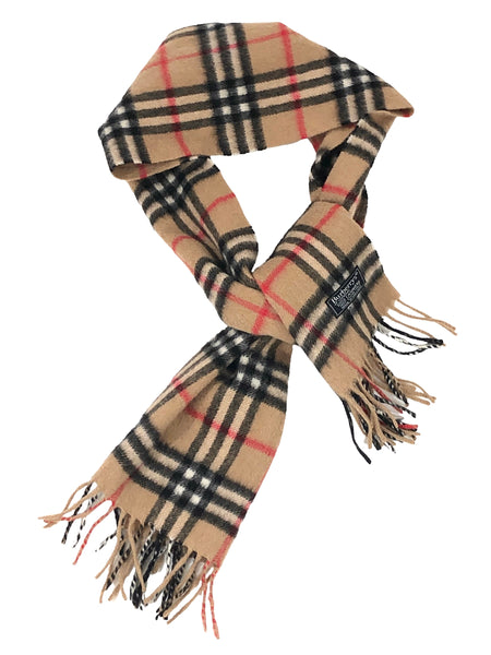 House Check Cashmere Fringe Scarf