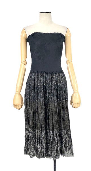 Navy Bohemian Silk Skirt / Dress | Size M