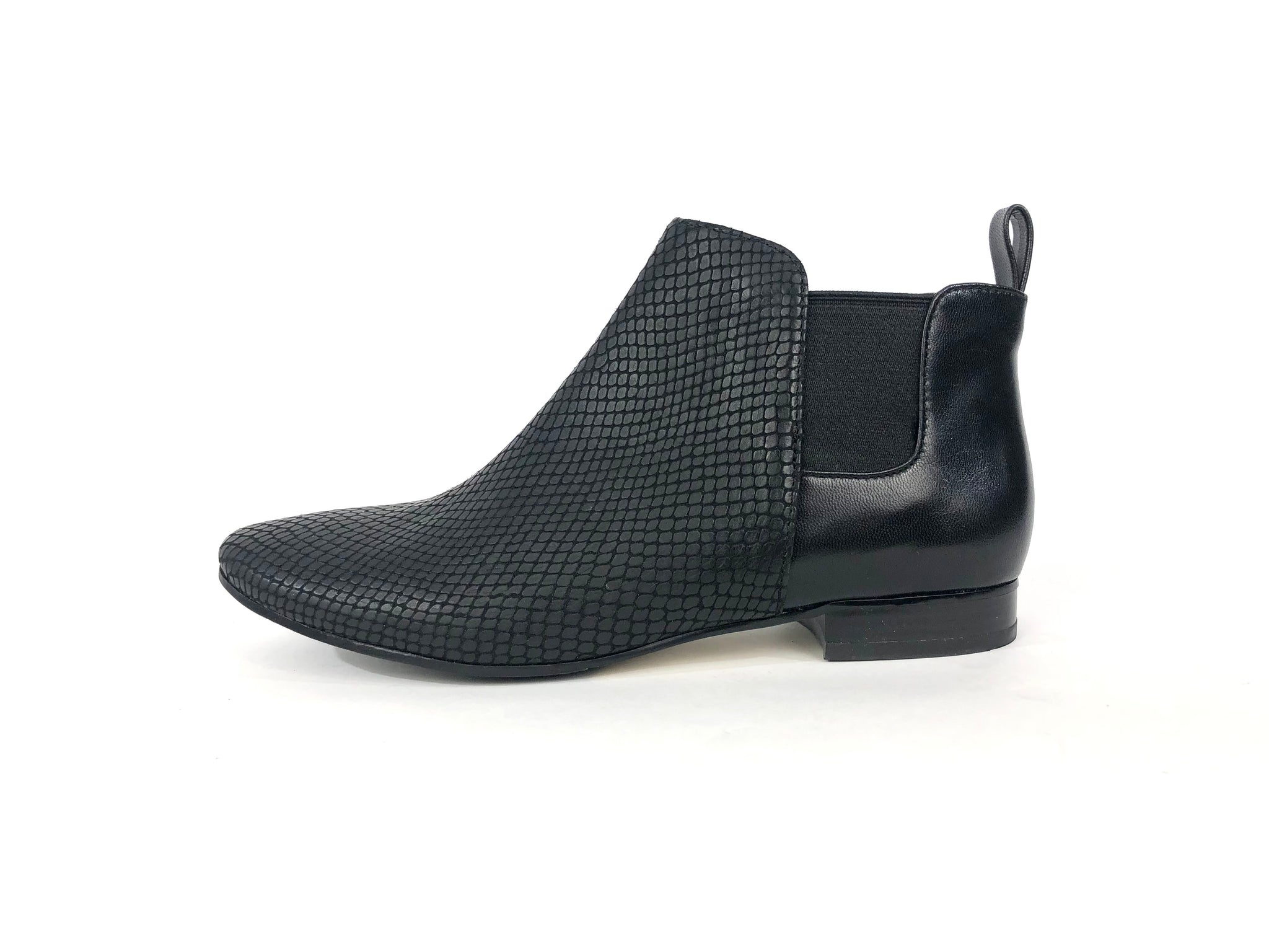 Grand OS Amherst Black Snake Embossed Leather Booties | Size 7 B