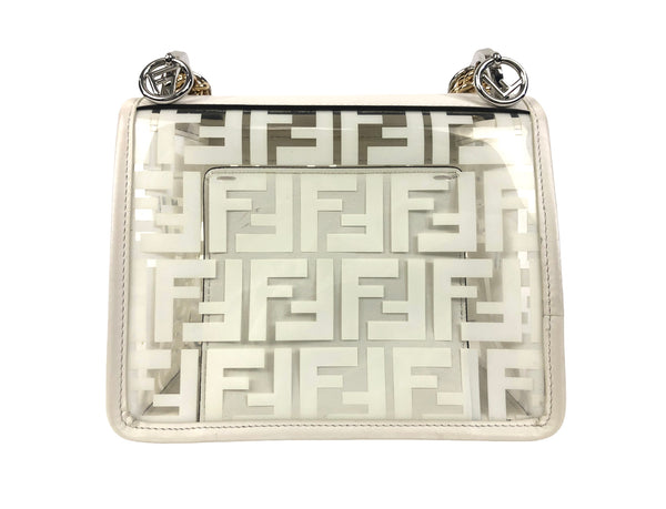 Kan I PVC and Calfskin Small Shoulder Bag White