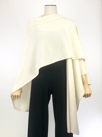 Winter White Cashmere Ruana Wrap