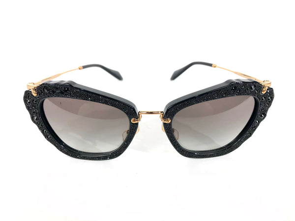 Noir Cat Eye Crystal Sunglasses