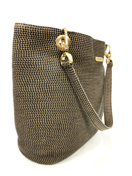 Black and Gold Woven Squishee Tote Bag