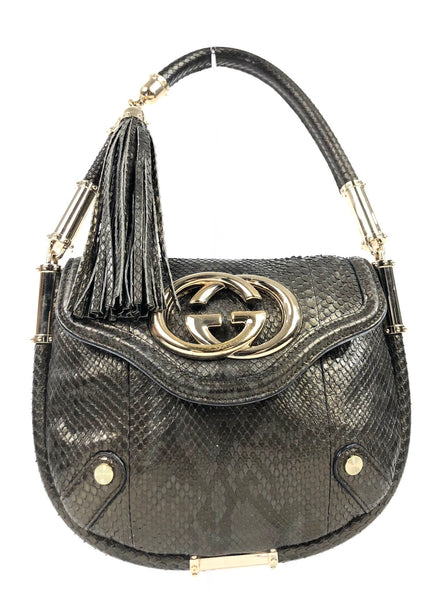 Brit Tassel Small Python Flap Bag