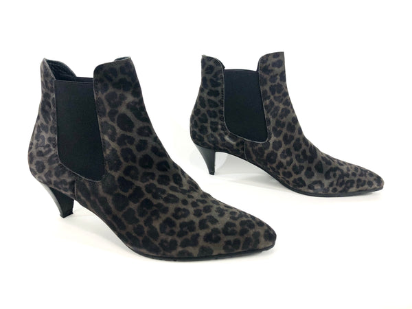 Brown Suede Leopard 'Amara' Booties | Size 38