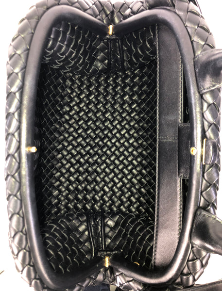 Médium Intrecciato Leather Handle Bag with Detachable Strap