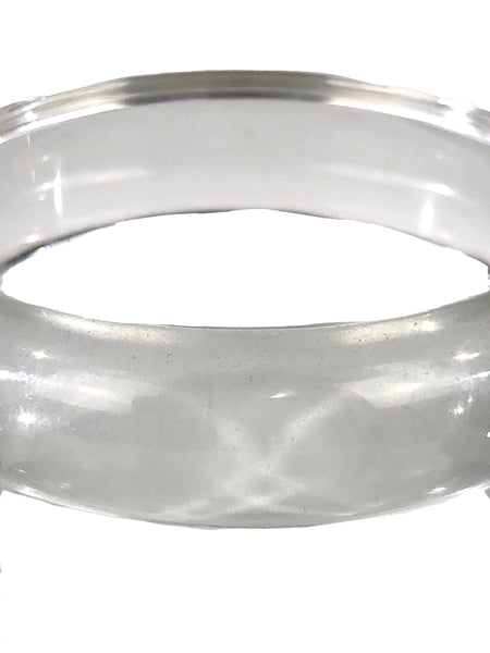 Lucite Dome Hinge Bracelet Clear