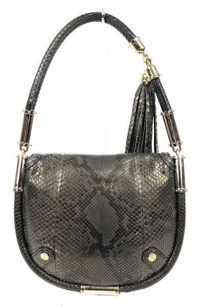 Brit Tassel Small Python Flap Bag