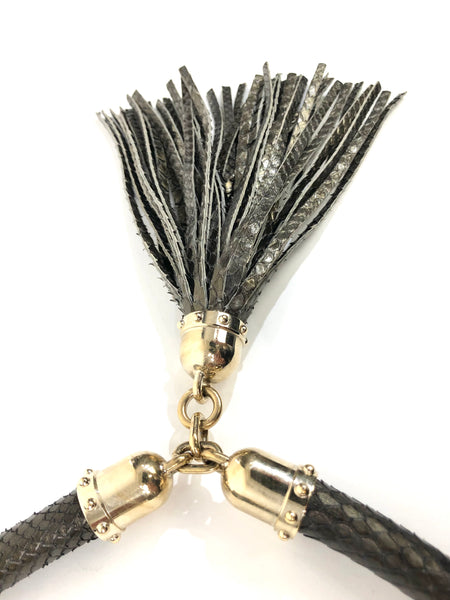 Brit Tassel Small Python Flap Bag